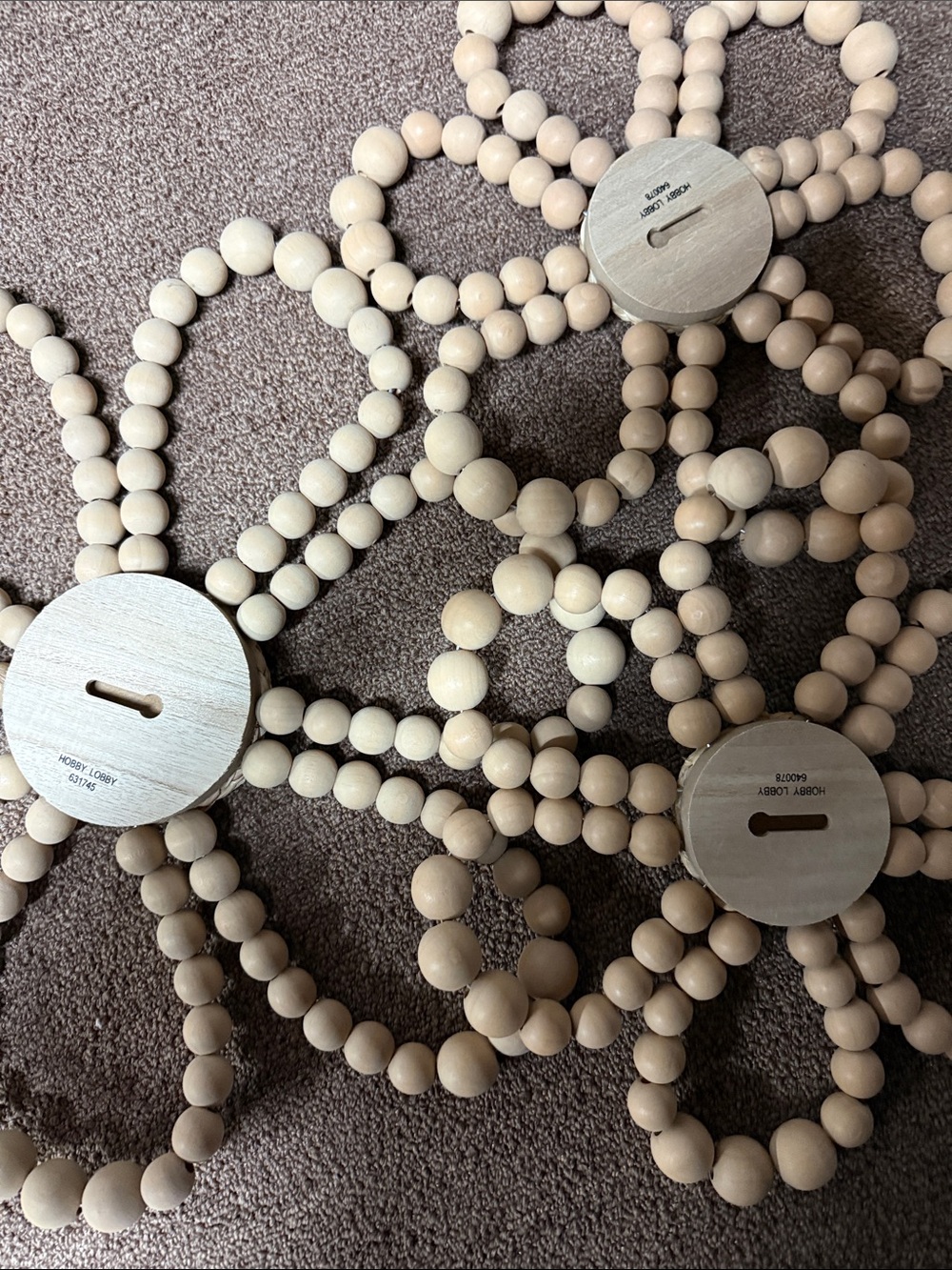 Beaded Flower Wall Décor Set - Natural Wood Tone - Picture 4 of 4